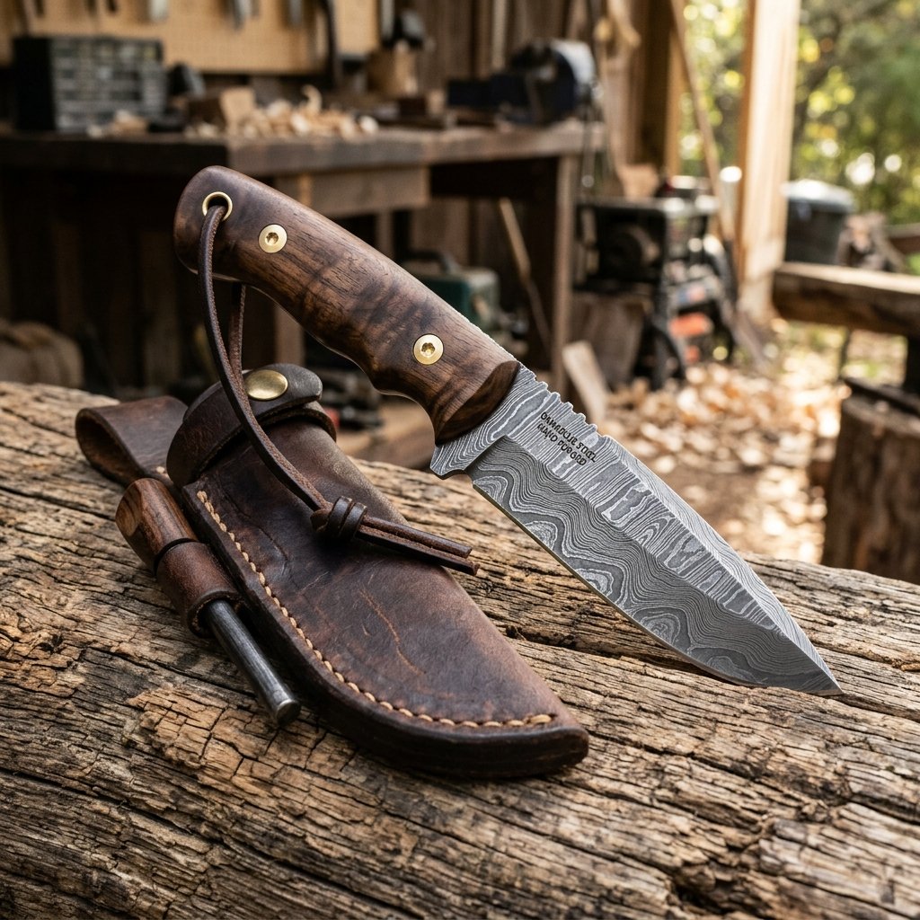 Apex Predator Damascus Bushcraft & Hunting Knife